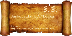 Benkovszky Bíborka névjegykártya